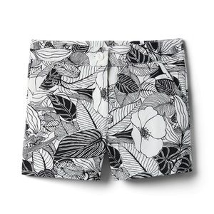 Janie and Jack baby girls 3-6 month black and white floral shorts